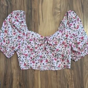pink floral crop top